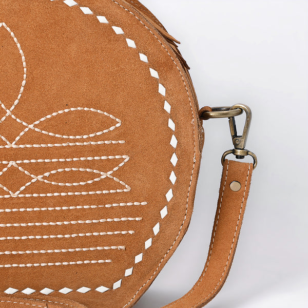 ADBGA682 American Darling Boot Stitched Genuine Suede Western Leather Canteen Bag