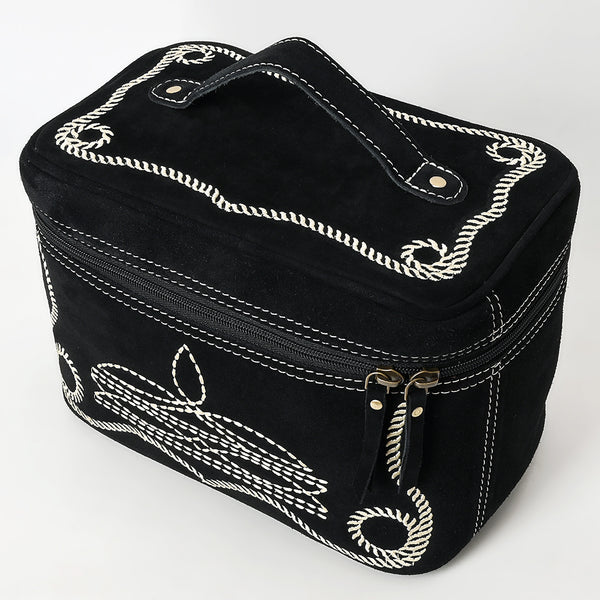 ADBGA683 American Darling Boot Stitched Genuine Suede Leather Jewelry Case