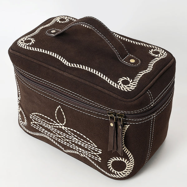 ADBGA683 American Darling Boot Stitched Genuine Suede Leather Jewelry Case