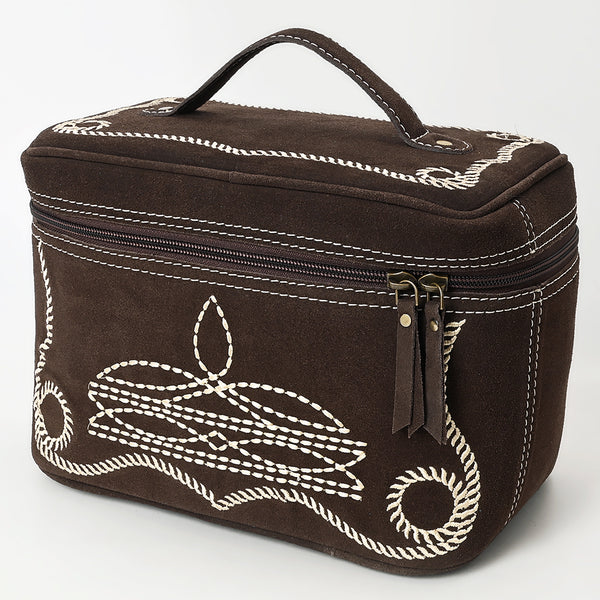 ADBGA683 American Darling Boot Stitched Genuine Suede Leather Jewelry Case