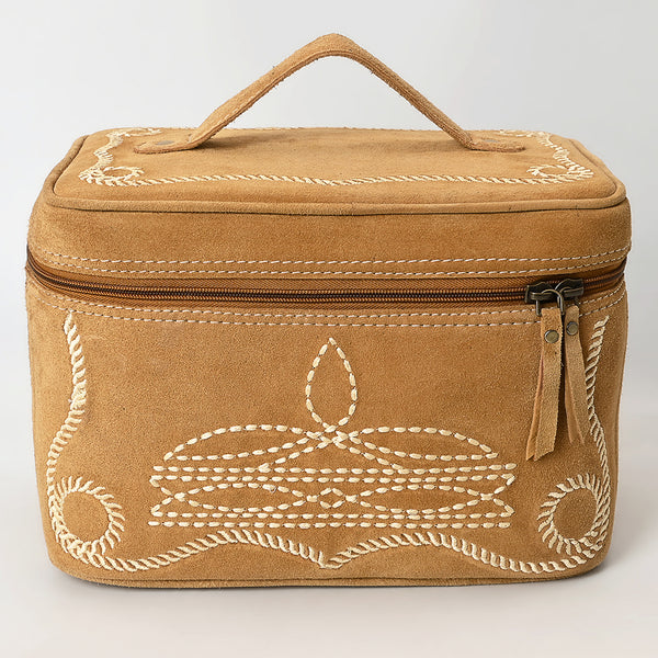 ADBGA683 American Darling Boot Stitched Genuine Suede Leather Jewelry Case