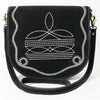 ADBGA684 American Darling Genuine Suede Leather Cross body Bag with White Rope Embroidery