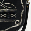 ADBGA684 American Darling Genuine Suede Leather Cross body Bag with White Rope Embroidery