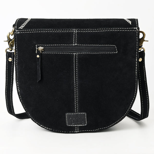 ADBGA684 American Darling Genuine Suede Leather Cross body Bag with White Rope Embroidery