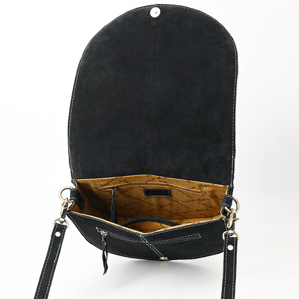 ADBGA684 American Darling Genuine Suede Leather Cross body Bag with White Rope Embroidery