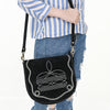 ADBGA684 American Darling Genuine Suede Leather Cross body Bag with White Rope Embroidery