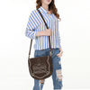 ADBGA684 American Darling Genuine Suede Leather Cross body Bag with White Rope Embroidery