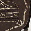 ADBGA684 American Darling Genuine Suede Leather Cross body Bag with White Rope Embroidery