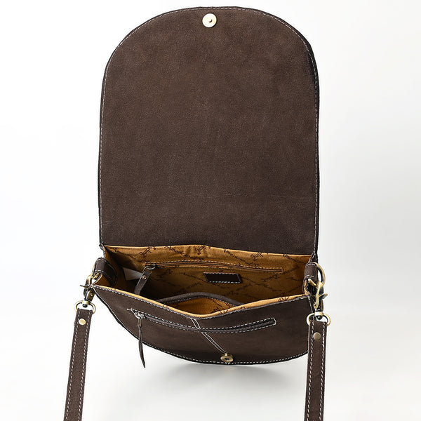 ADBGA684 American Darling Genuine Suede Leather Cross body Bag with White Rope Embroidery