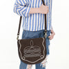 ADBGA684 American Darling Genuine Suede Leather Cross body Bag with White Rope Embroidery
