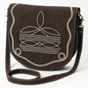 ADBGA684 American Darling Genuine Suede Leather Cross body Bag with White Rope Embroidery