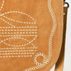 ADBGA684 American Darling Genuine Suede Leather Cross body Bag with White Rope Embroidery