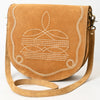ADBGA684 American Darling Genuine Suede Leather Cross body Bag with White Rope Embroidery