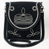 ADBGA685 American Darling Boot Stitched Suede Genuine Leather Cross body Bag