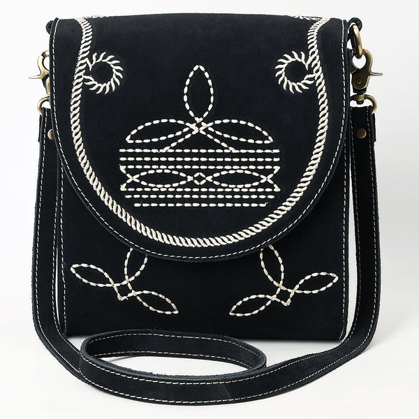 ADBGA685 American Darling Boot Stitched Suede Genuine Leather Cross body Bag