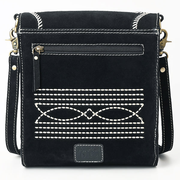 ADBGA685 American Darling Boot Stitched Suede Genuine Leather Cross body Bag