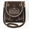 ADBGA685 American Darling Boot Stitched Suede Genuine Leather Cross body Bag