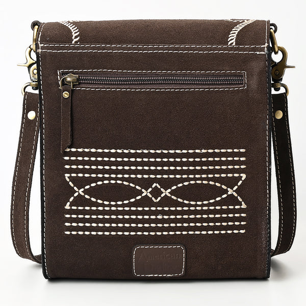 ADBGA685 American Darling Boot Stitched Suede Genuine Leather Cross body Bag