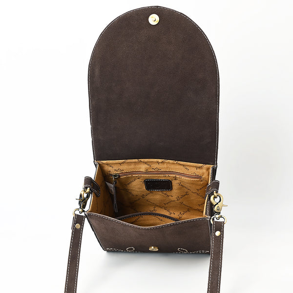 ADBGA685 American Darling Boot Stitched Suede Genuine Leather Cross body Bag
