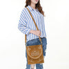 ADBGA685 American Darling Boot Stitched Suede Genuine Leather Cross body Bag