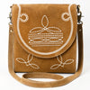 ADBGA685 American Darling Boot Stitched Suede Genuine Leather Cross body Bag