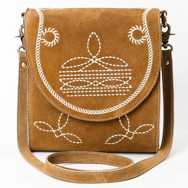 ADBGA685 American Darling Boot Stitched Suede Genuine Leather Cross body Bag