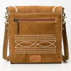 ADBGA685 American Darling Boot Stitched Suede Genuine Leather Cross body Bag