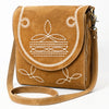 ADBGA685 American Darling Boot Stitched Suede Genuine Leather Cross body Bag
