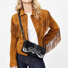 ADBGA686 American Darling Boot Stitched Suede Genuine Leather Small Cross body Bag