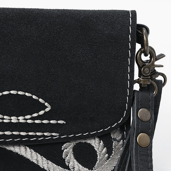 ADBGA686 American Darling Boot Stitched Suede Genuine Leather Small Cross body Bag