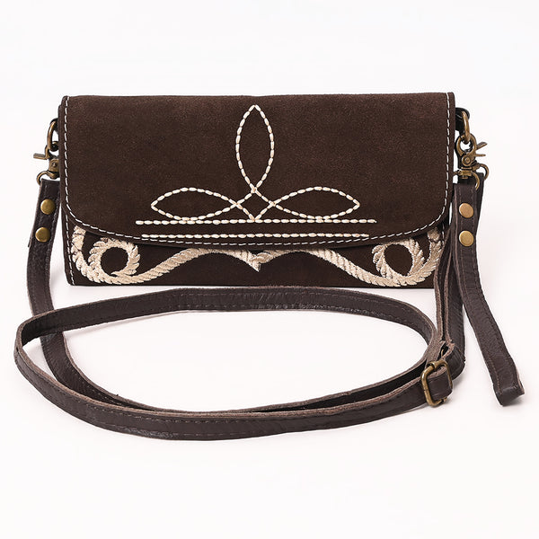 ADBGA686 American Darling Boot Stitched Suede Genuine Leather Small Cross body Bag