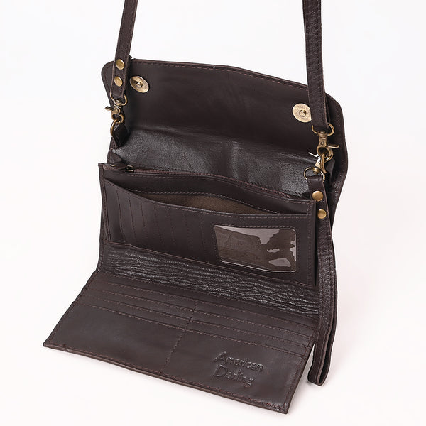 ADBGA686 American Darling Boot Stitched Suede Genuine Leather Small Cross body Bag