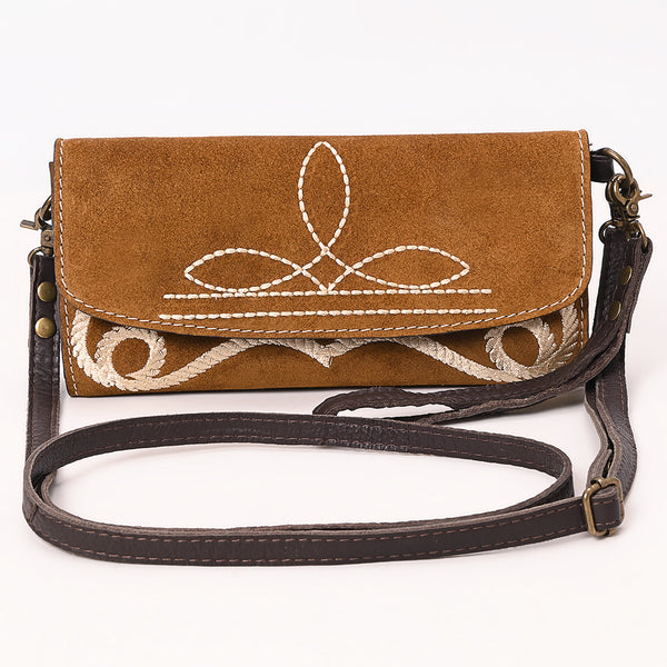 ADBGA686 American Darling Boot Stitched Suede Genuine Leather Small Cross body Bag