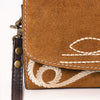 ADBGA686 American Darling Boot Stitched Suede Genuine Leather Small Cross body Bag