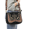 ADBGA687 American Darling Boot Stitched Suede Leather Hand Tooled Cross body Bag