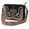 ADBGA687 American Darling Boot Stitched Suede Leather Hand Tooled Cross body Bag