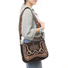 ADBGA687 American Darling Boot Stitched Suede Leather Hand Tooled Cross body Bag