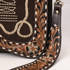 ADBGA687 American Darling Boot Stitched Suede Leather Hand Tooled Cross body Bag