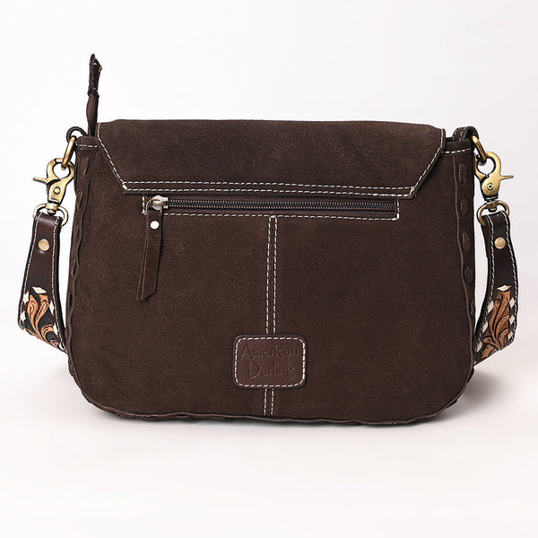 ADBGA687 American Darling Boot Stitched Suede Leather Hand Tooled Cross body Bag