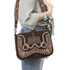 ADBGA687 American Darling Boot Stitched Suede Leather Hand Tooled Cross body Bag