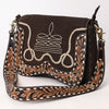ADBGA687 American Darling Boot Stitched Suede Leather Hand Tooled Cross body Bag