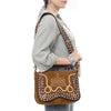 ADBGA687 American Darling Boot Stitched Suede Leather Hand Tooled Cross body Bag