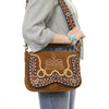 ADBGA687 American Darling Boot Stitched Suede Leather Hand Tooled Cross body Bag