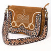 ADBGA687 American Darling Boot Stitched Suede Leather Hand Tooled Cross body Bag