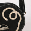 ADBGA688 American Darling Heart Shaped Black Suede Leather Canteen Bag