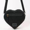 ADBGA688 American Darling Heart Shaped Black Suede Leather Canteen Bag