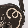 ADBGA688 American Darling Heart Shaped Black Suede Leather Canteen Bag