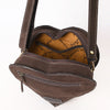 ADBGA688 American Darling Heart Shaped Black Suede Leather Canteen Bag