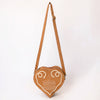 ADBGA688 American Darling Heart Shaped Black Suede Leather Canteen Bag