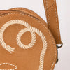 ADBGA688 American Darling Heart Shaped Black Suede Leather Canteen Bag